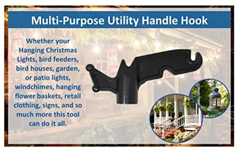 JSP Manufacturing Multi-Purpose Plastic Utility Hook Screw On Pole 2 Black