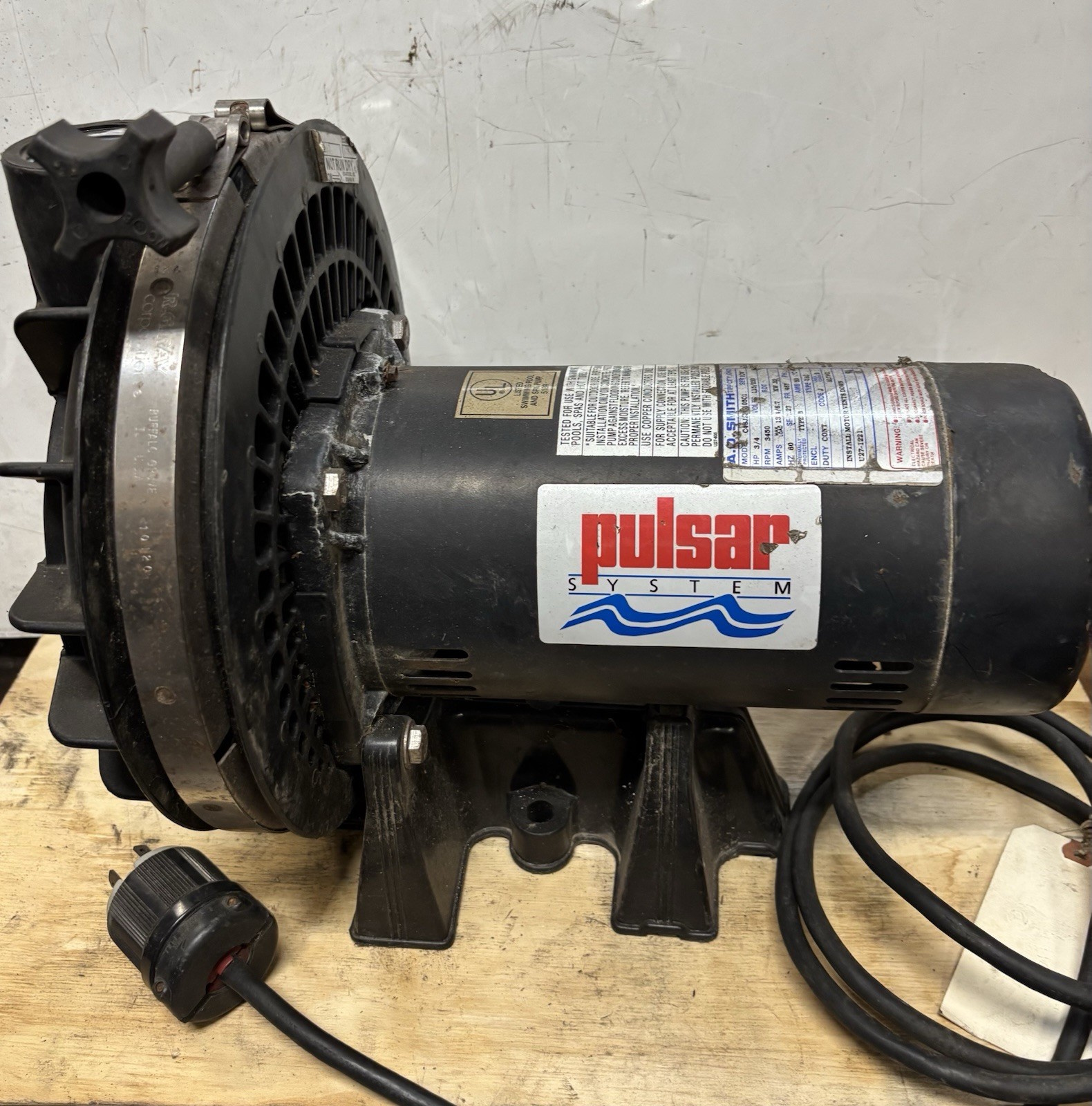 3/4 HP PULSAR Pool VAC Pump 1 Ph 115/220 Volts 3450 RPM