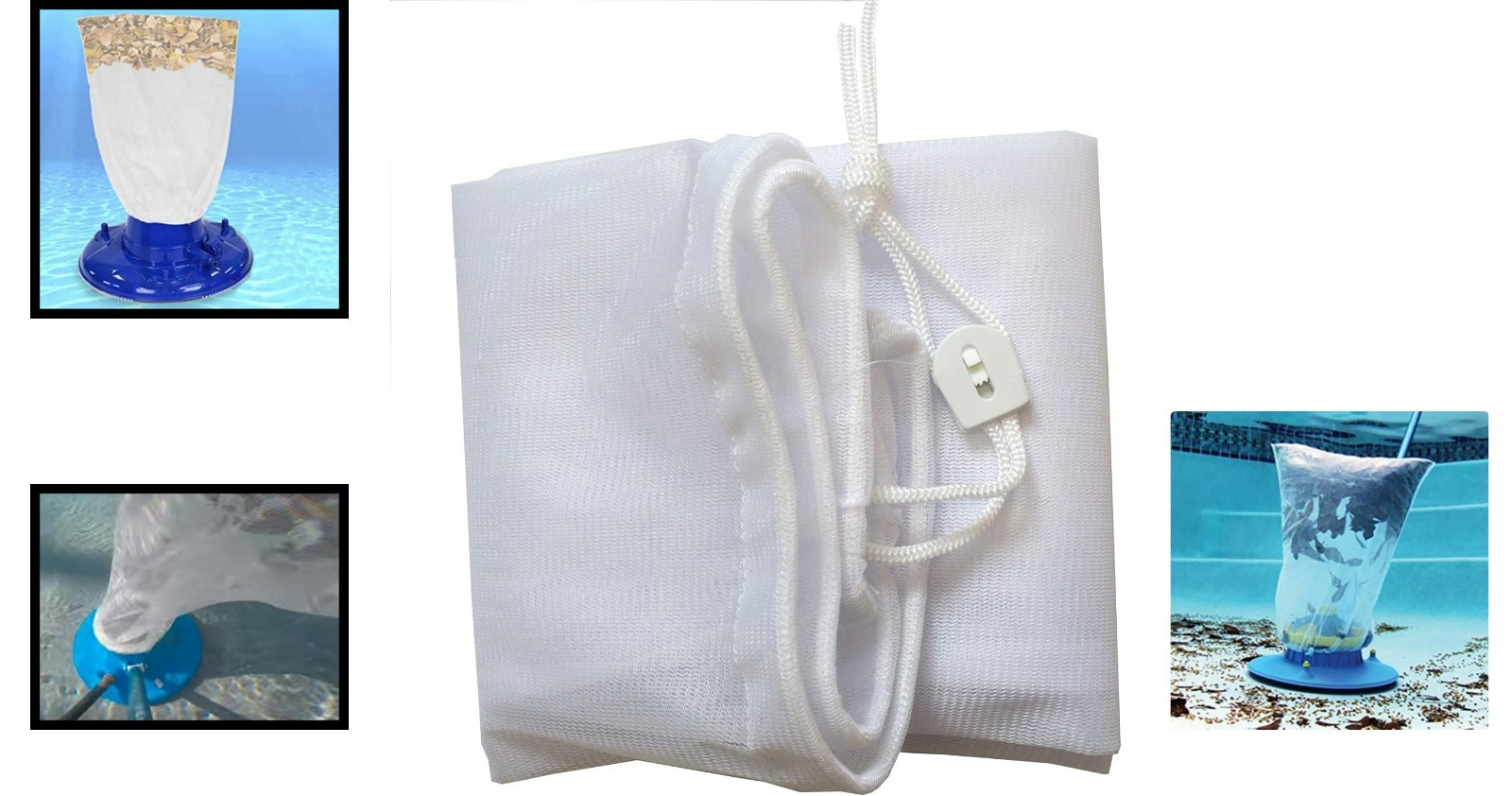 16&Prime; x 24&Prime; Fine Mesh Leaf Bag with Pull-N-Lock for Easy Pool Cleaning