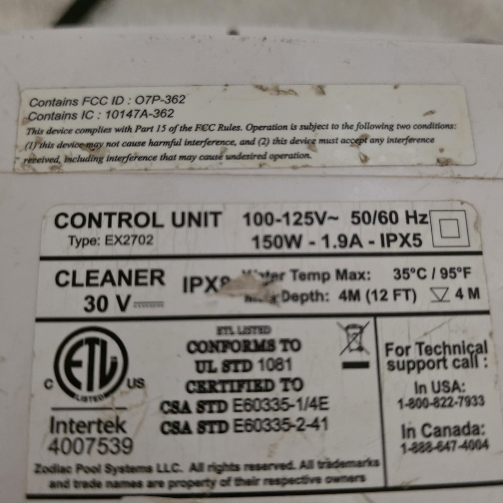 Polaris R0761800 Control Box For Polaris P9650 9650iQ, WiFi Type 1 Aqualink