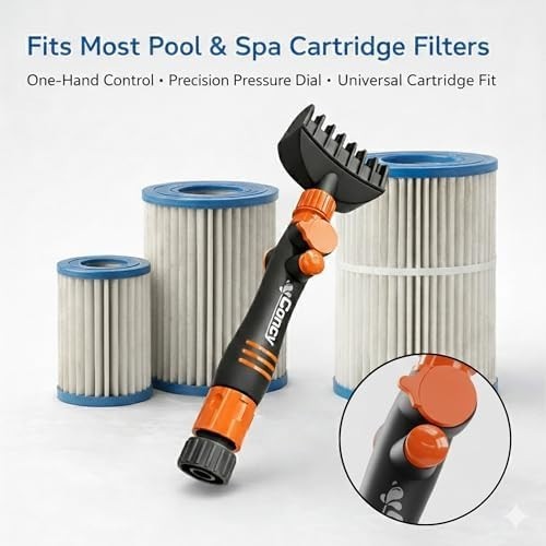 Pool Filter Cartridge Cleaner Wand Hose Attachment 7 Jet Spa Hot Tub Clean Brush
