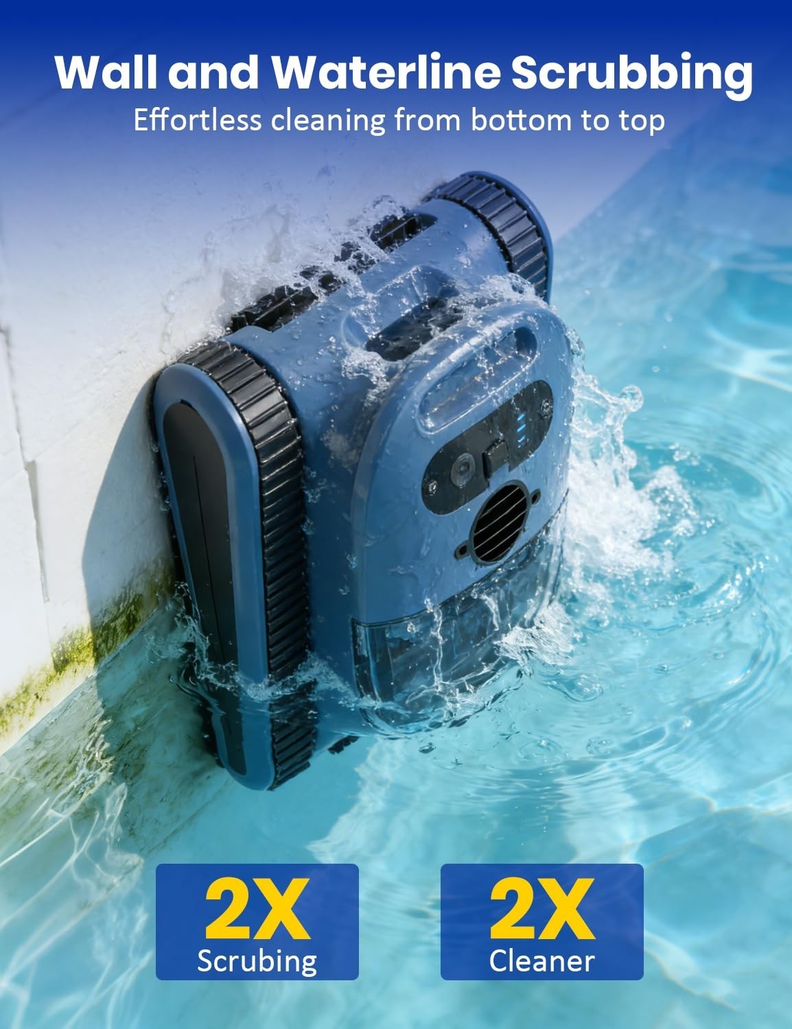 Seauto Cordless Robotic Pool Vacuum 3H Pool Cleaner for Inground Pools APP
