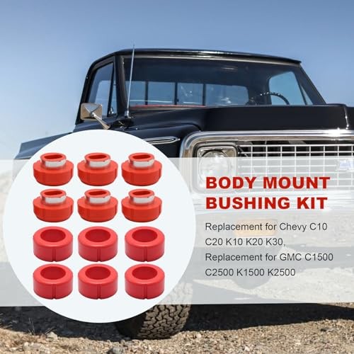 12 Pcs 7-108 Body Mount Bushing Kit, Replacement for Chevy C10 C20,