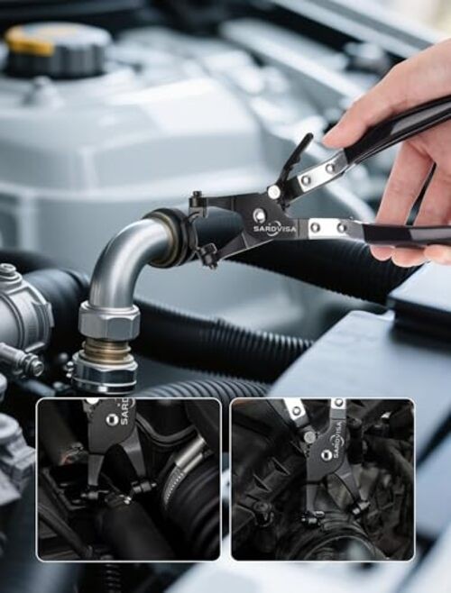 Hose Clamp Pliers, Heavy Duty Hose Clamp Tool with Locking Gear ＆ Black Non