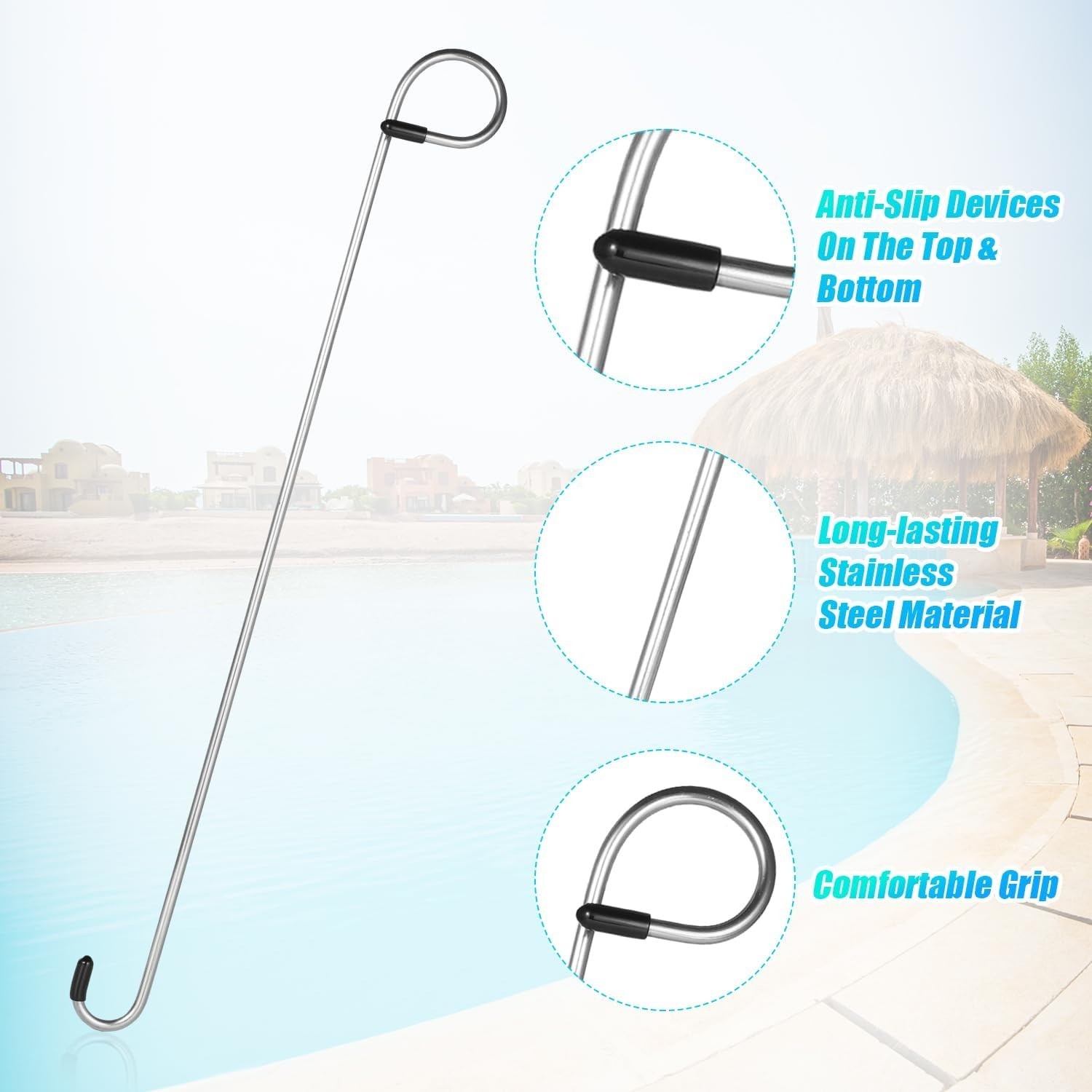 Stainless Steel Pool Skimmer Basket Hook – 13.78 Inch Debris Removal Tool for…