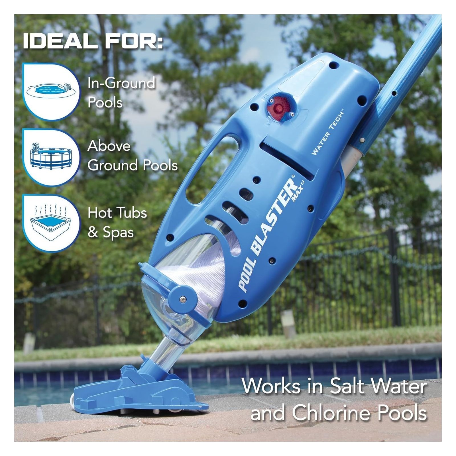 POOL BLASTER Millennium Cordless Pool Vacuum, for above/inground pools w/Suction