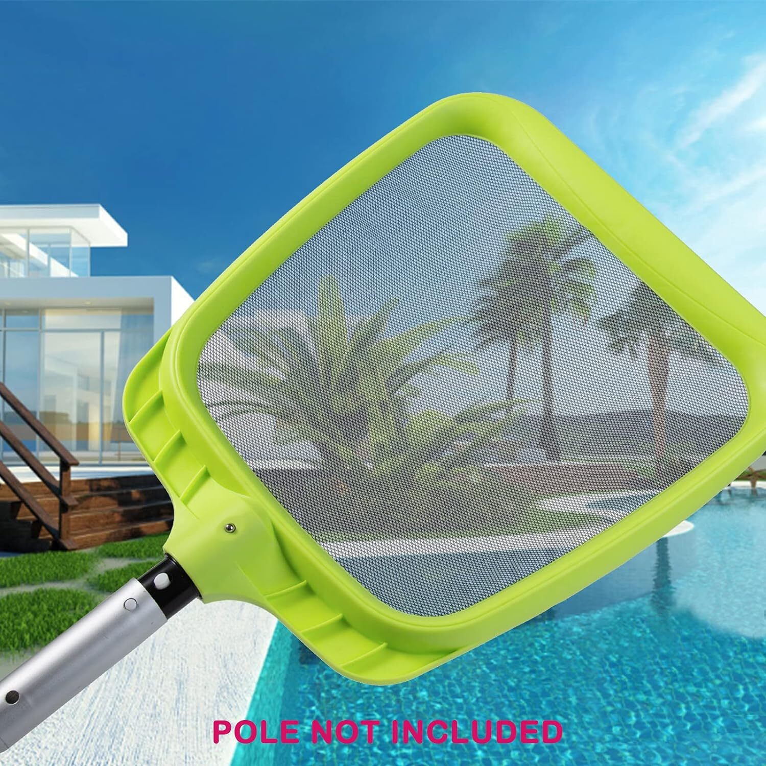Skimmer Para Piscina: Marco Reforzado Y Rastrillo De Hojas De Nailon Durader…