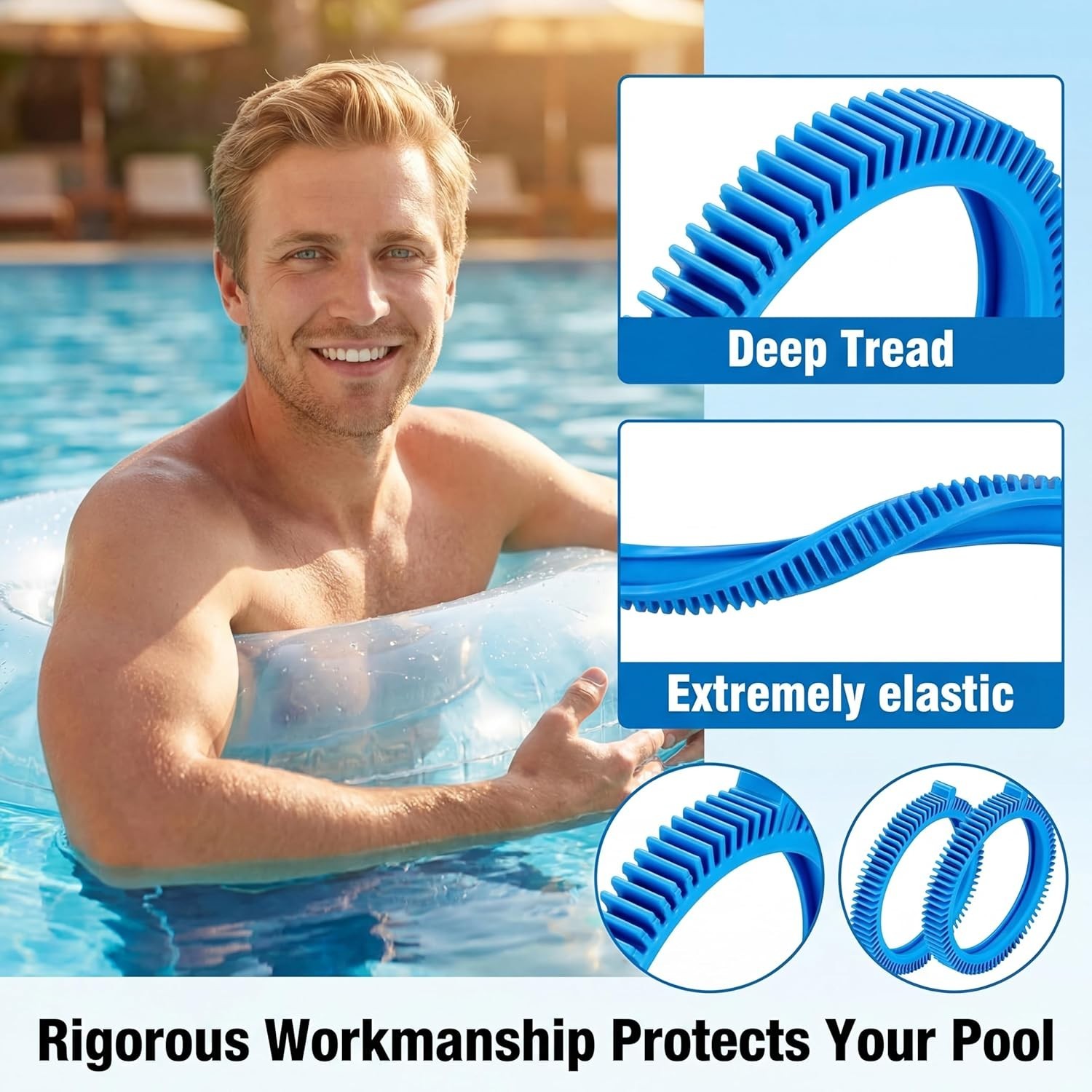 Easy Install Replacement Front Tires for Pool Cleaners – Includes 2 Hump Tires