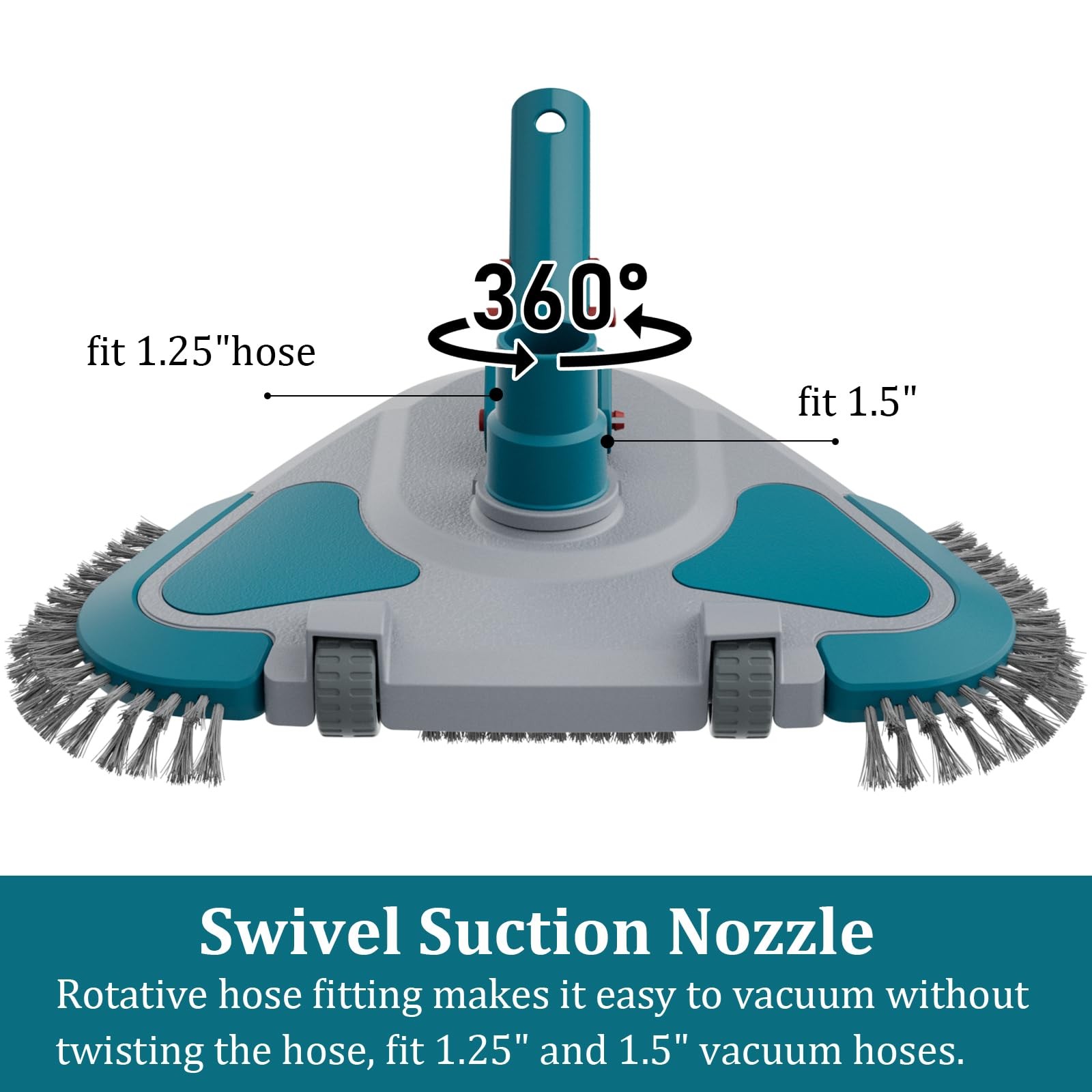 Upgrade Pro Weighted Triangular Pool Rotative Vacuum Head with Brush & EZ Cli…