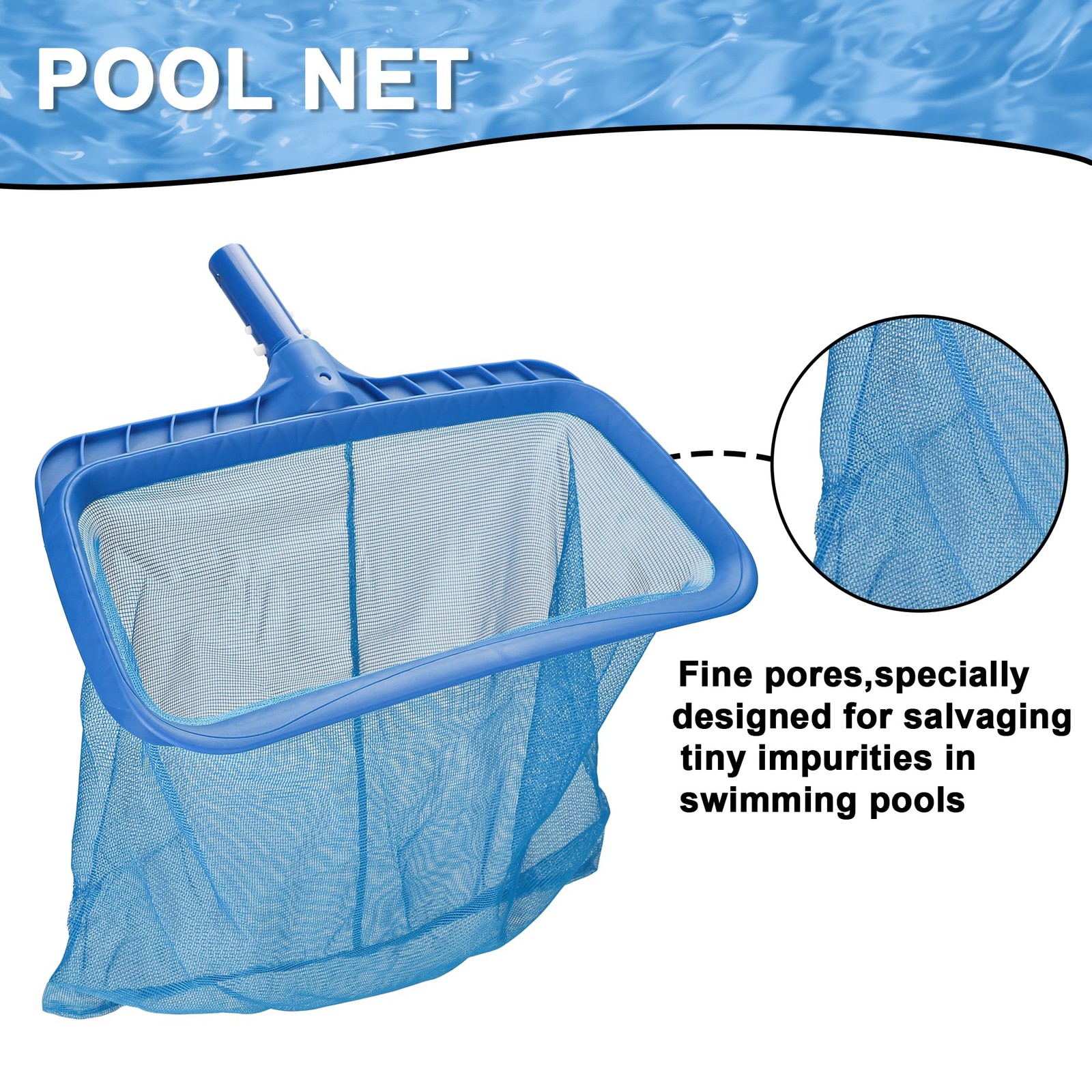 Pool Cleaning Kit Professional Heavy Duty Leaf Skimmer Net, Deep Bag Rake & W…