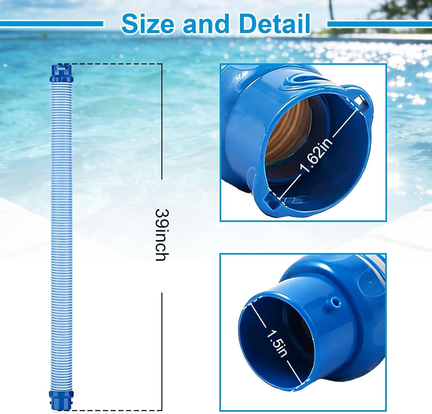 10 Pack Pool Cleaner Hose for Zodiac X7 T3 T5 MX6 MX8, 39&Prime; Twist Lock Hoses