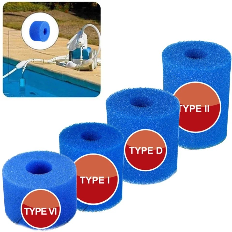 Pool Filter Sponge Cartridge Type I II VI D Reusable Foam Pool Pump Cleaner