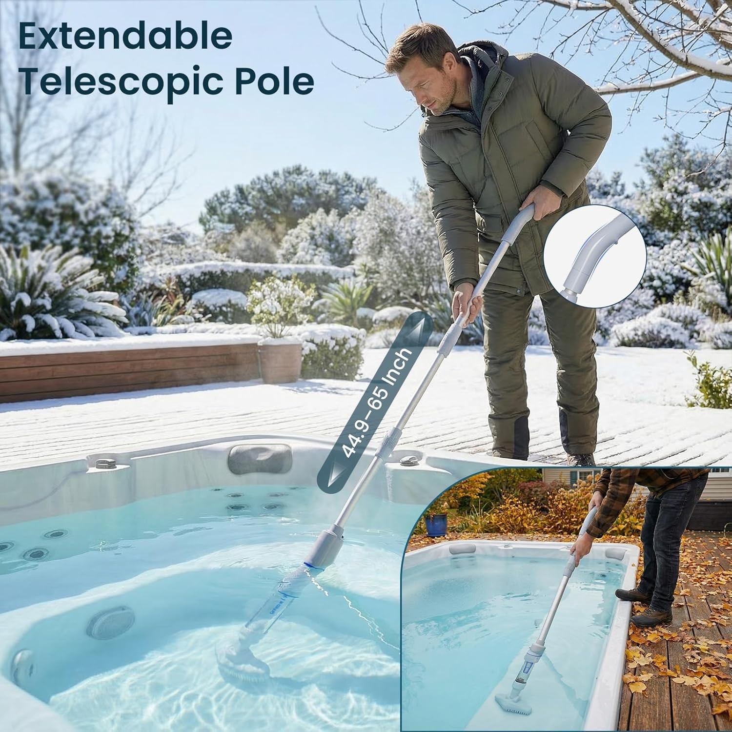 Cordless Handheld Spa Hot Tub Vacuum Cleaner, Rechargeable Small Pool Vacuum for