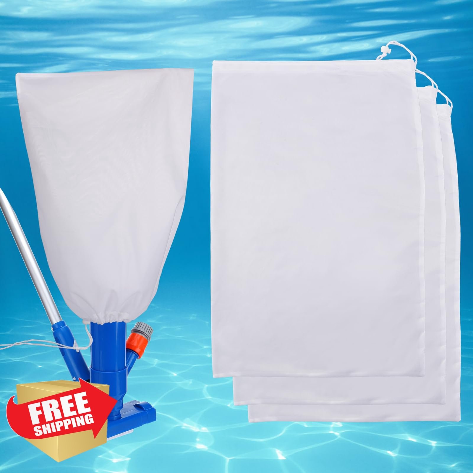 PAMASE 4x Pool Cleaner Bags 16&Prime;x24&Prime;
