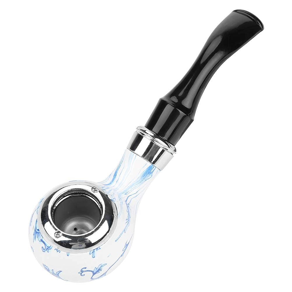BigBigMe Tobacco Pipe, Classic Pipes with Blue and White