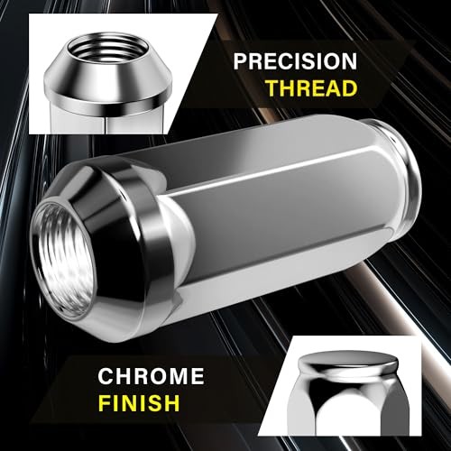 14×1.5 Classic Lug Nuts – 24 Pack Long Bulge Acorn Closed End – M14X1.5 Chrome