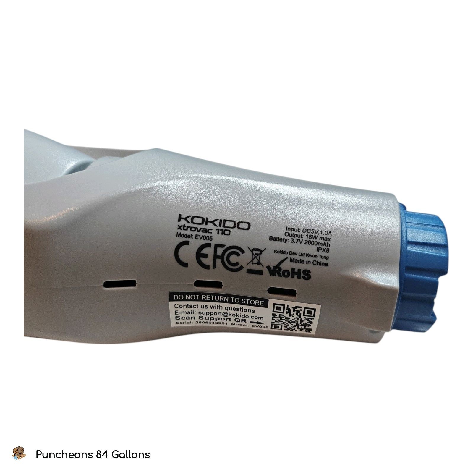 KOKIDO XTROVAC 110 Rechargeable Handheld SWIMMING Pool Vacuum Set Model EV05