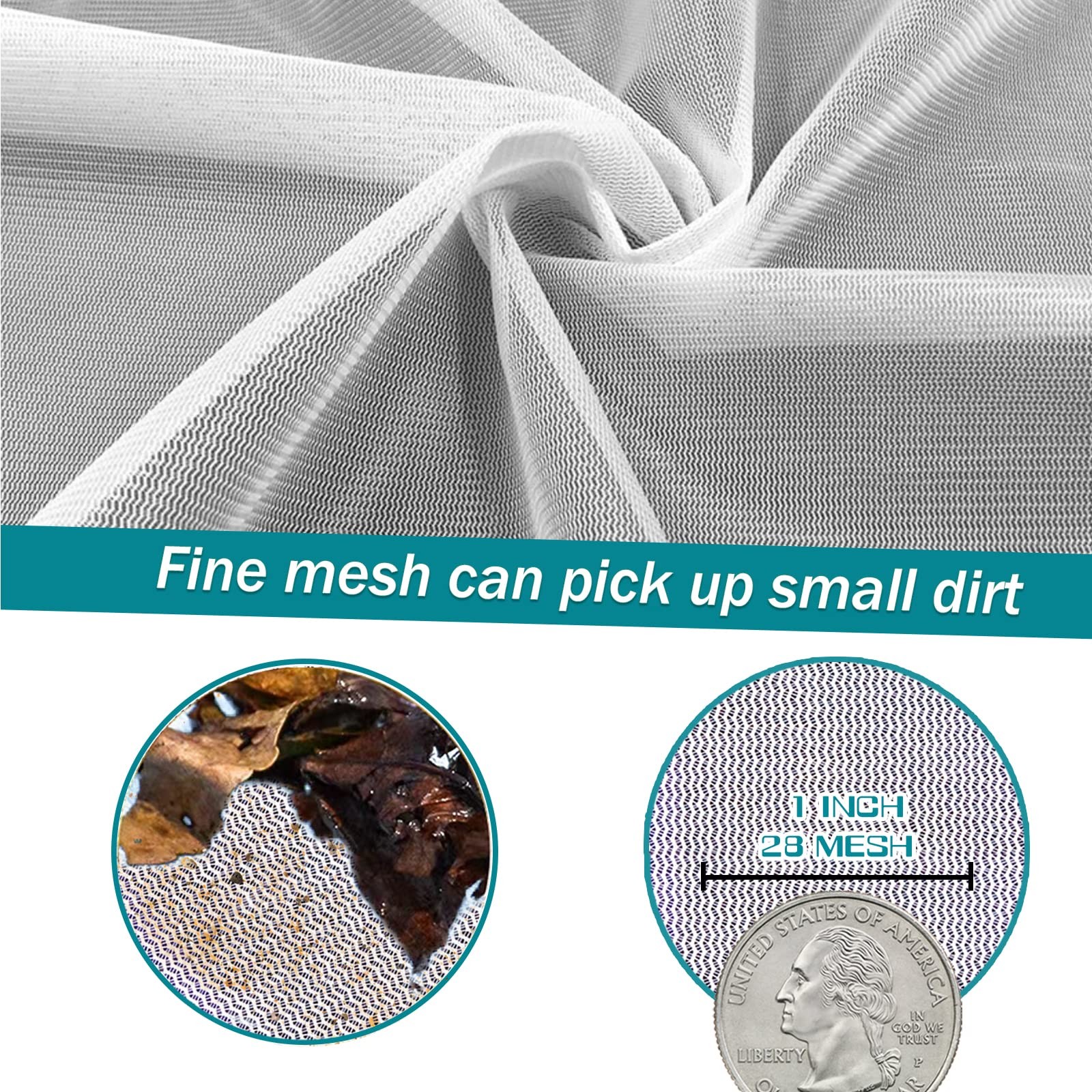 Pool Skimmer Net, Heavy Duty Swimming Leaf Rake Cleaning Tool (No Pole)