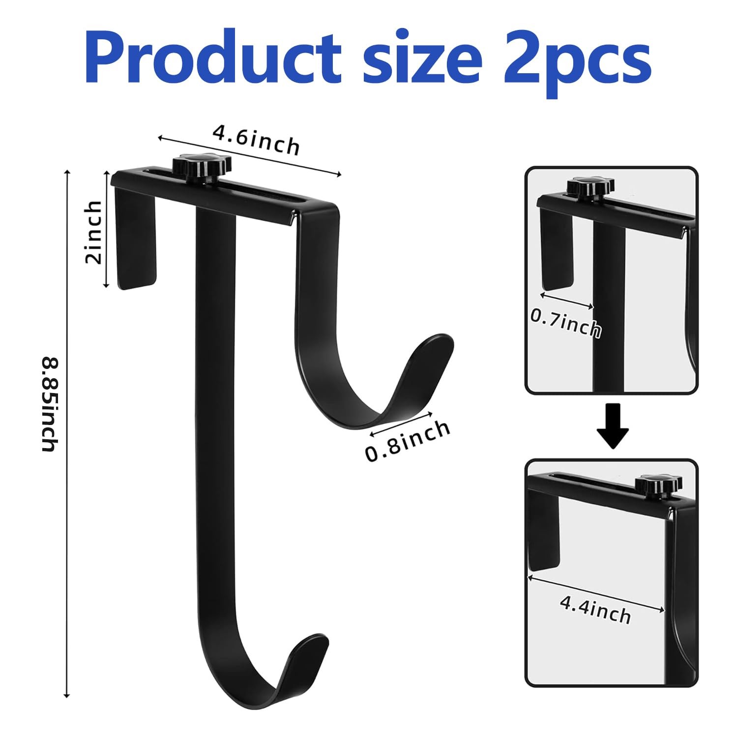 2 Pcs Double Pool Fence Hooks for Pool Equipment, Adjustable Pool Pole Hanger…