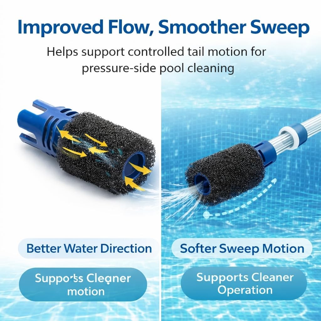 Tail Sweep Pro Replacement, Pool Cleaner Tail Scrubber Kit with 9 Foam Scrubb…