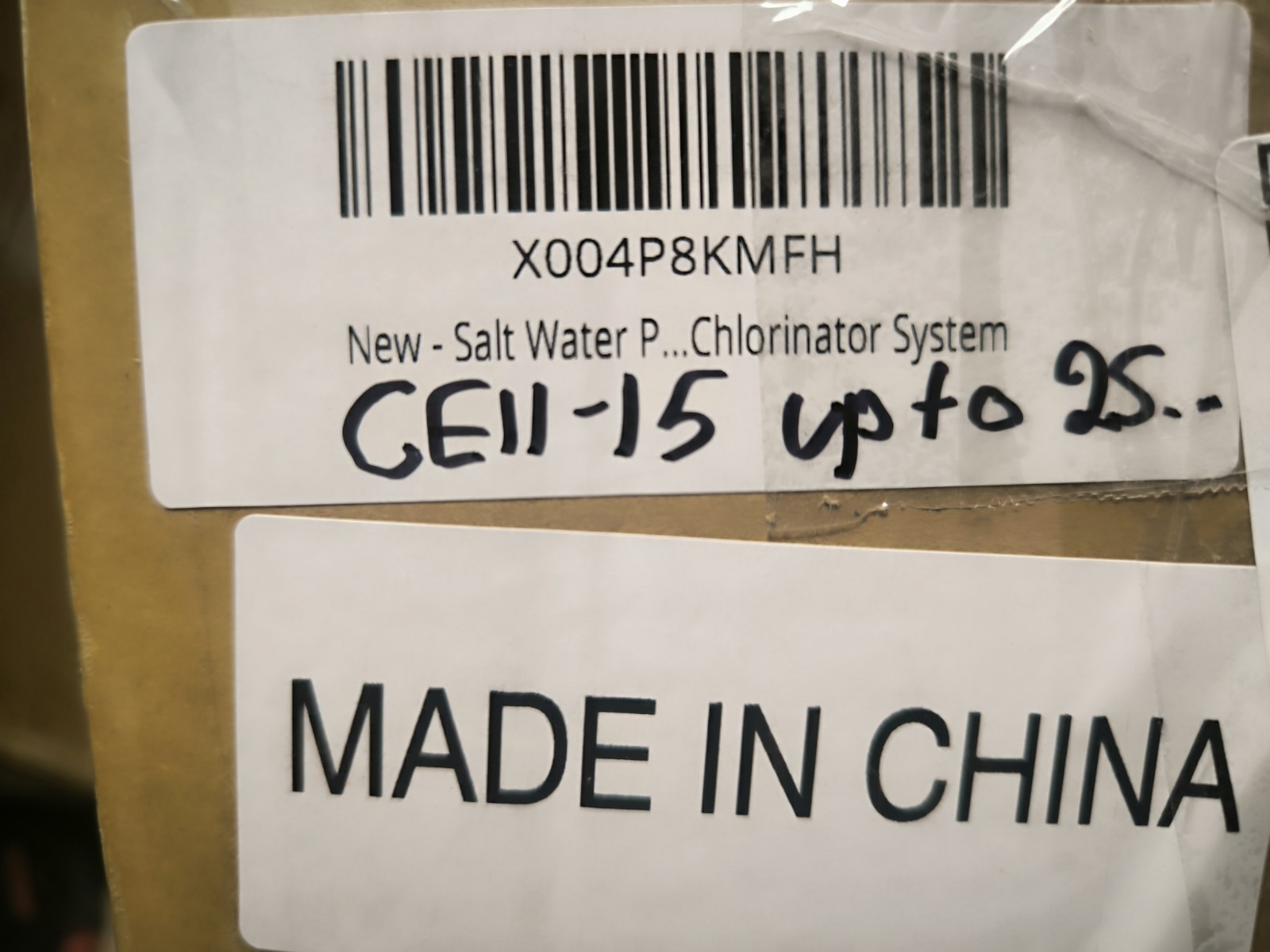 Cell-15 Salt Cell up to 25,000 Gallon Pool Chlorination Salt Chlorine Generator