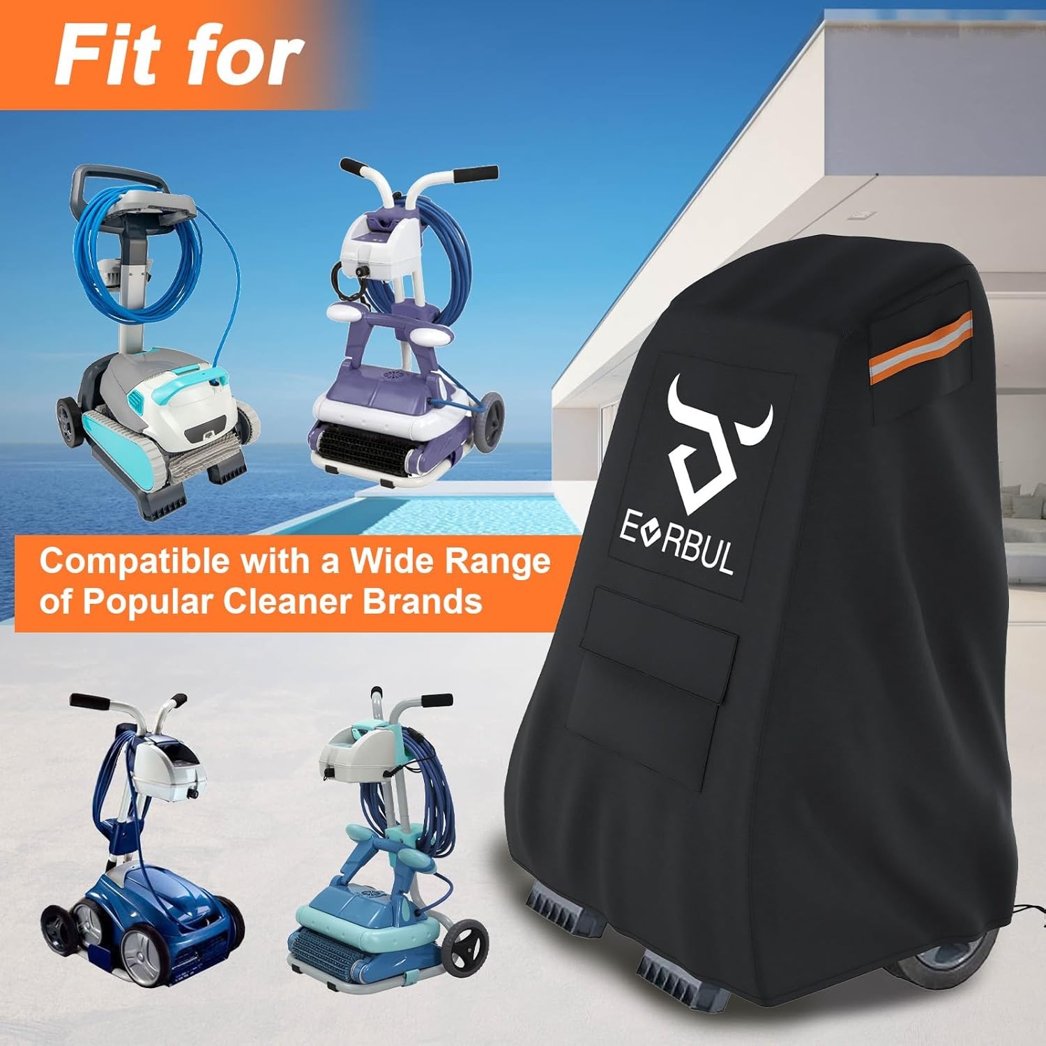 Robotic Pool Cleaner Cover for Most Pool Caddies Up 26&Prime; L x 22&Prime; W x 42&Prime; H