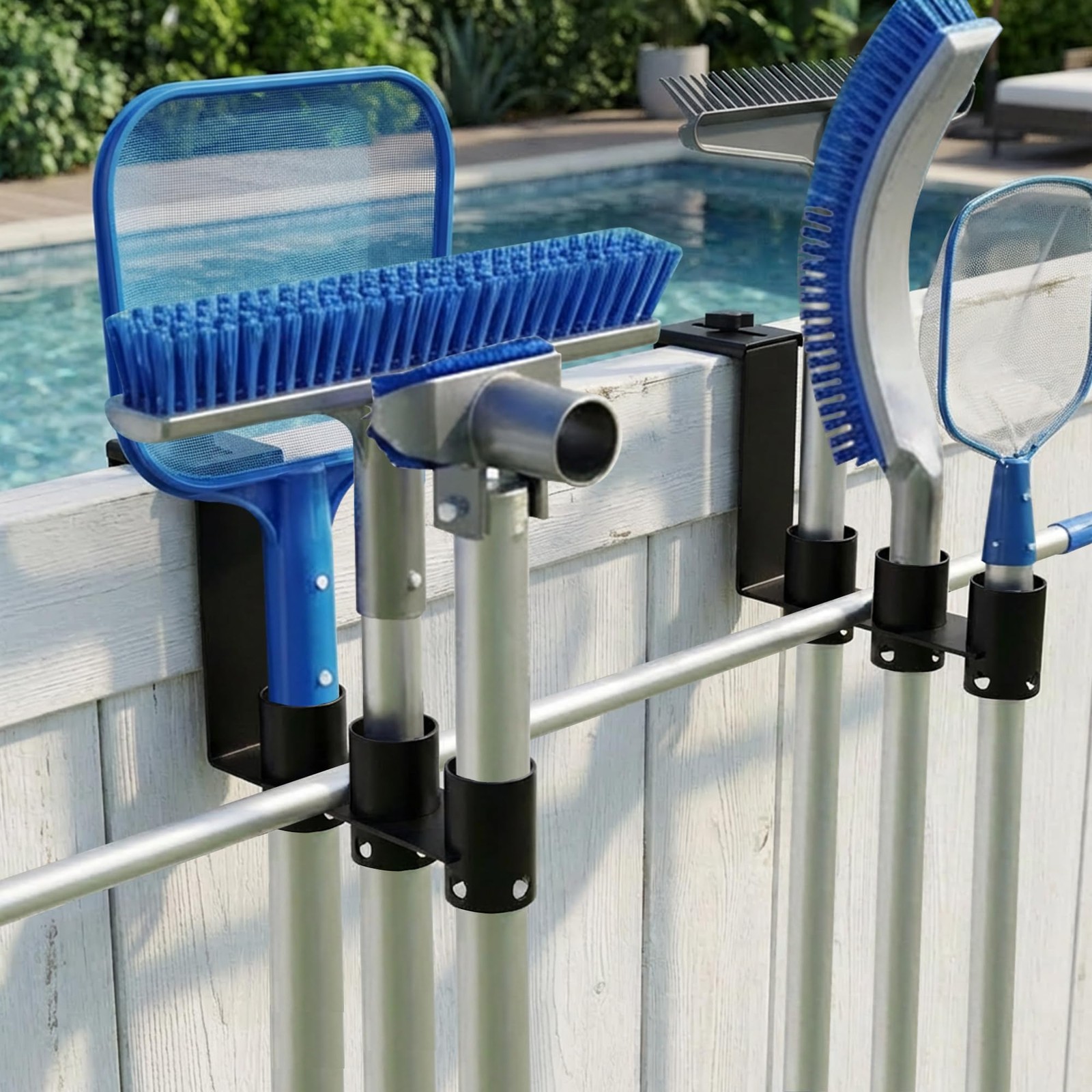 2 Pcs Adjustable Pool Fence Hooks, Metal Pool Fence Hangers Suitable for 1.4-…