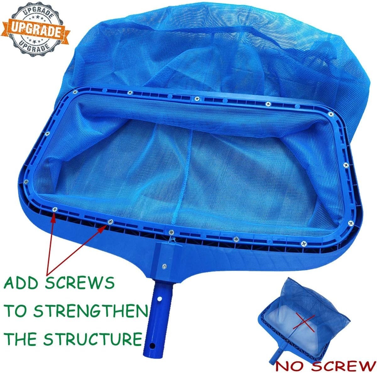 Upgraded Pool Skimmer Net with Reinforced Frame