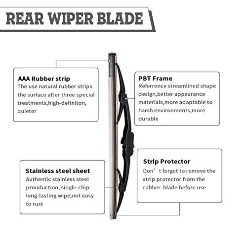 Rear Wiper Arm & Blade Kit,Exact-Fit Replacement for Grand Caravan 08-19