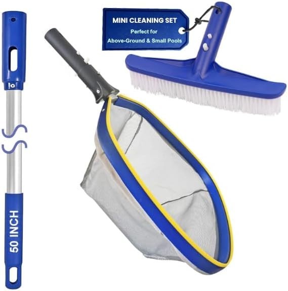 Swimming Pool Cleaning Kit, 14 » Brush Head & 50 » Telescopic Aluminum Pole w…