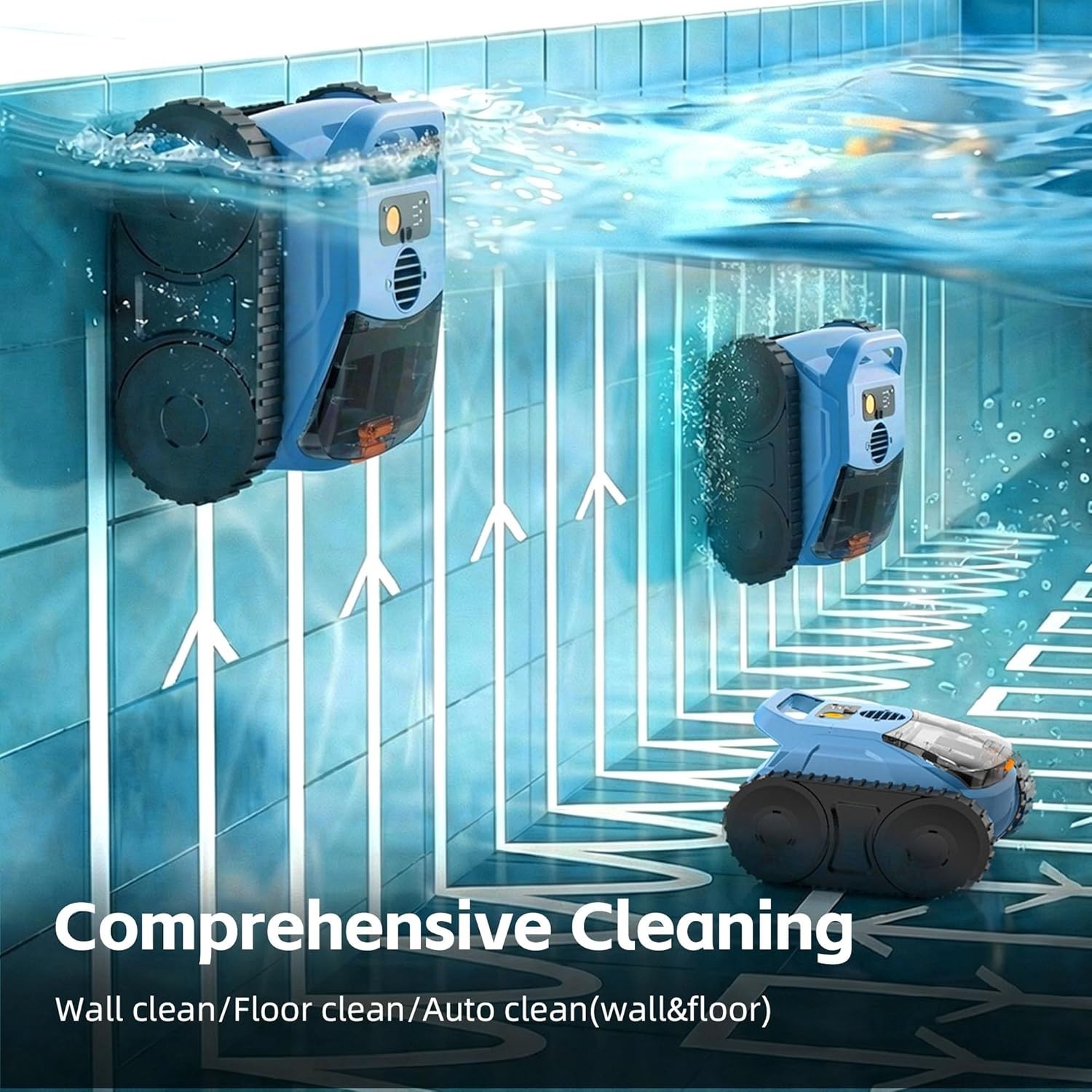 Pool Vacuum Robotic Cleaner AI Sonar Cordless 180-Mins Battery Life