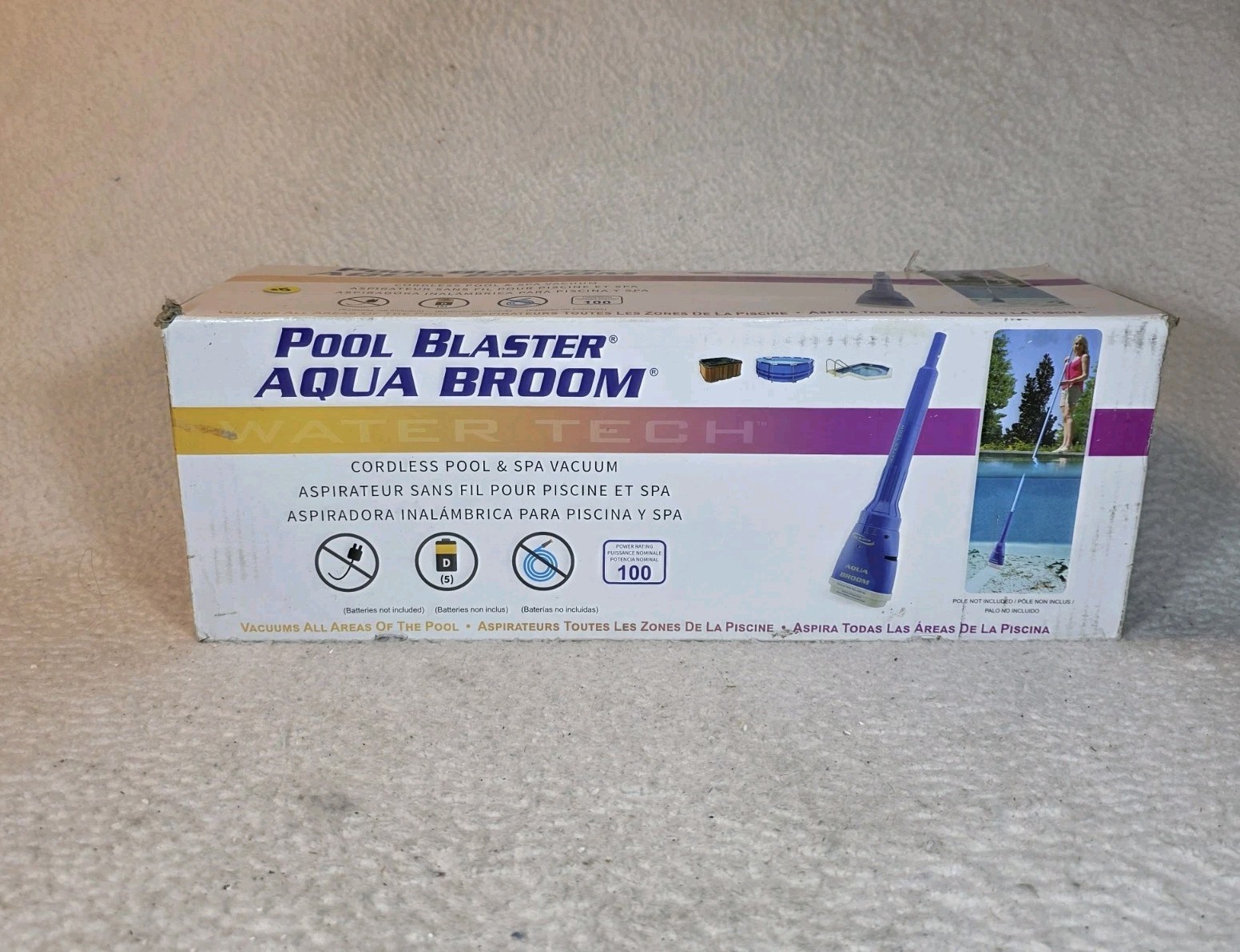 Water Tech Pool Blaster Aqua Broom Handheld Battery Operated Spa & Pool Vacuum