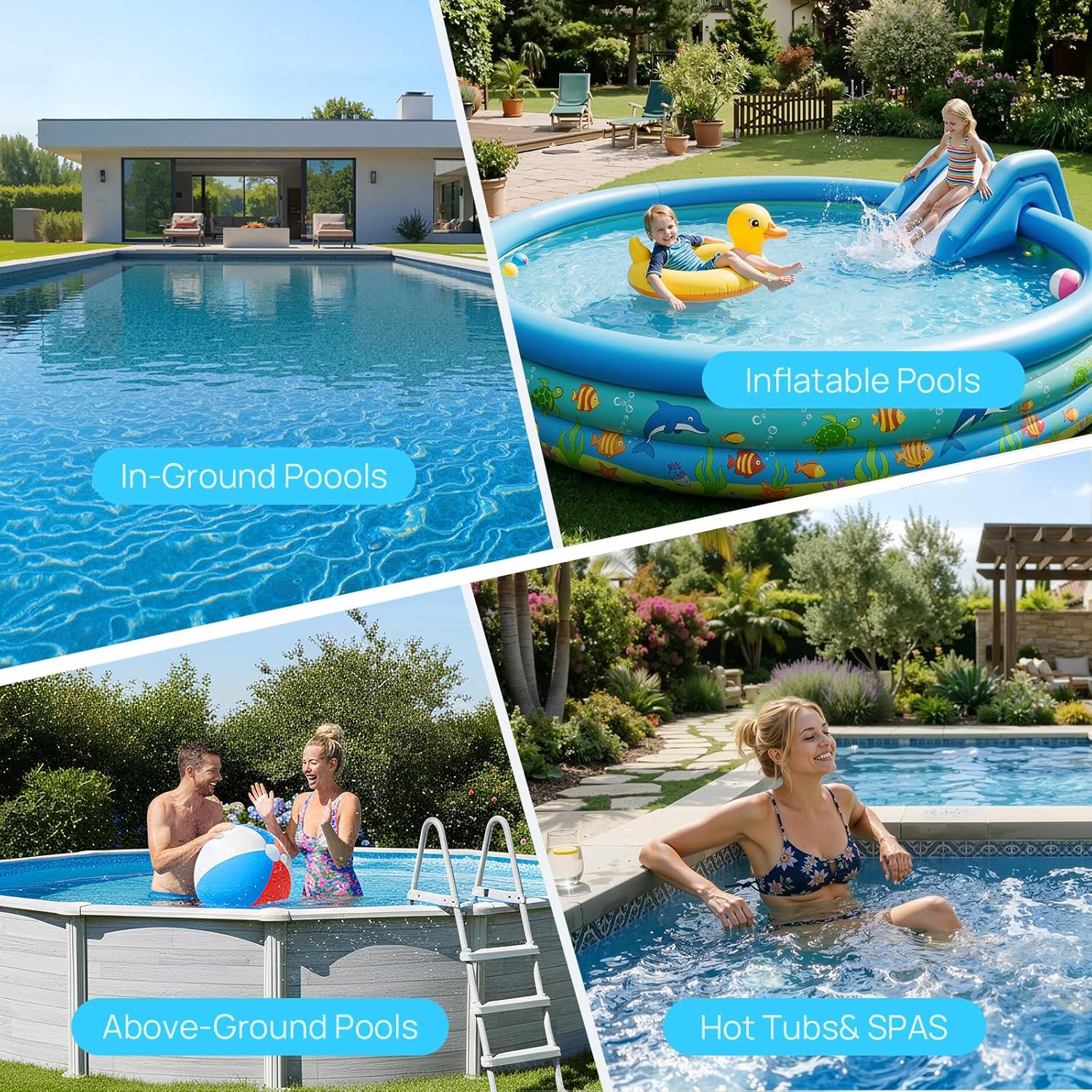 Upgraded Pool Vacuum for above Ground & Inground Pool, 75-Min Runtime, 113&Prime; (9.4