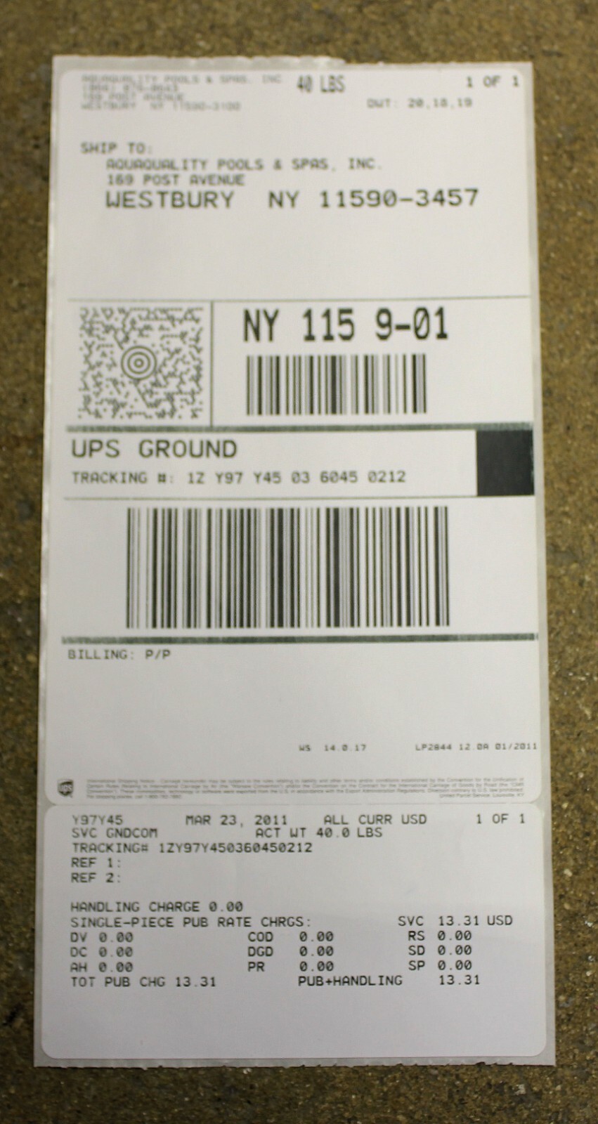 ZODIAC POLARIS POOL CLEANER REPAIR SERVICE WITH SHIPPING BOX AND CALL TAG