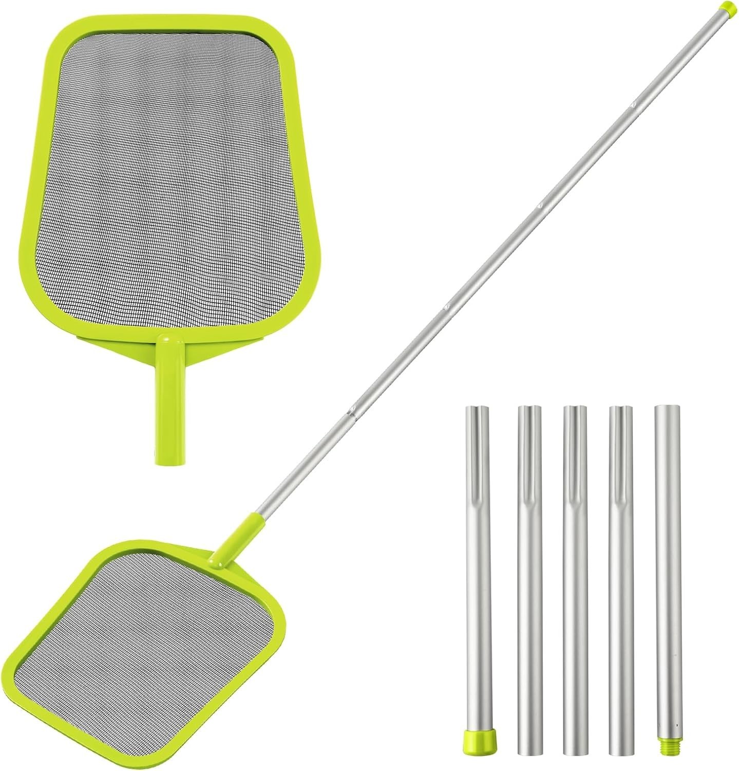 Pool Skimmer – Pool Skimmer net with pole, 5 Section AdjustableTelescopic Alu…