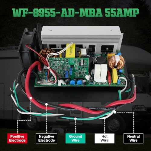 RV WF-8955-MBA 55 Amp Converter – wf-8955an Power Converter Assembly Black