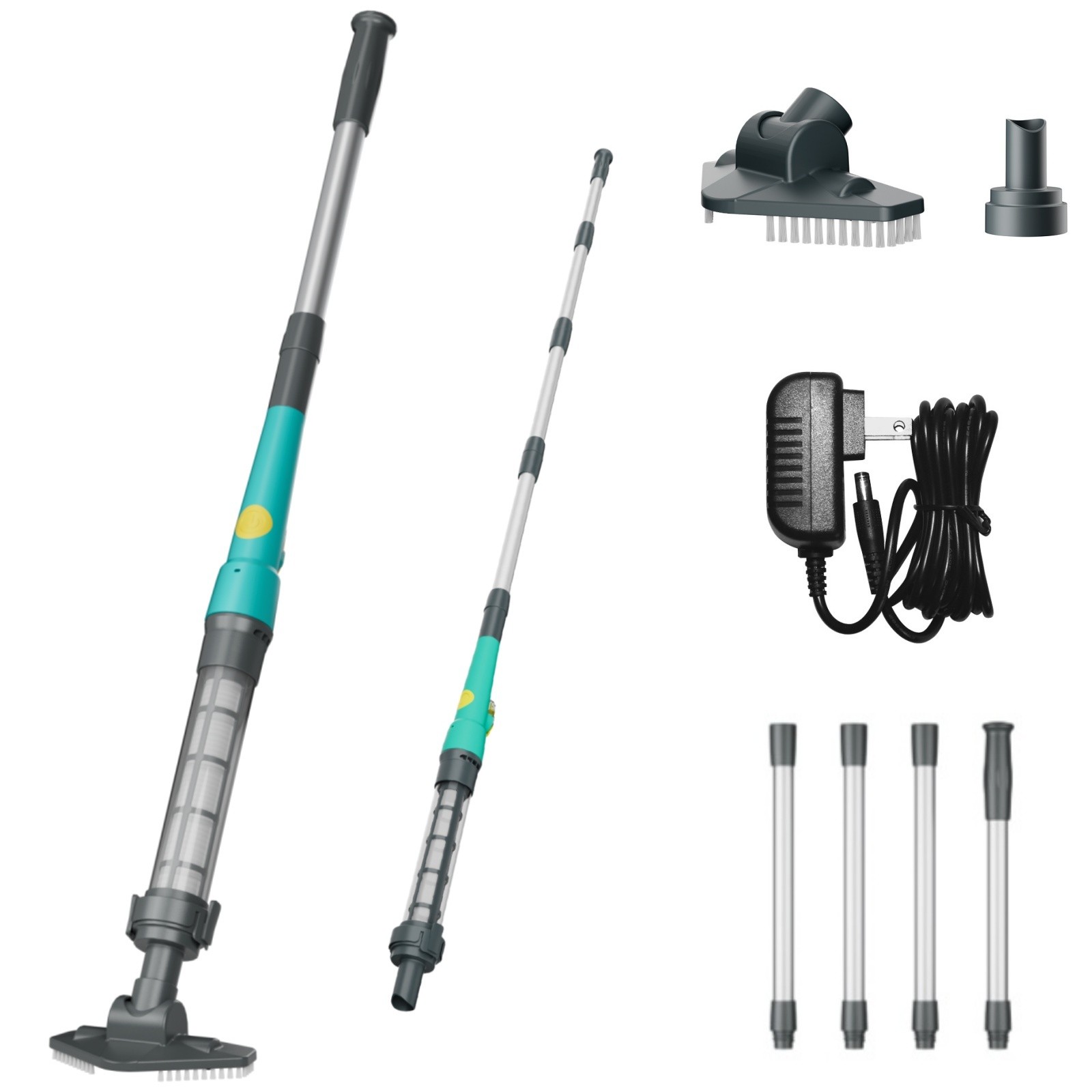 Handheld Pool Vacuum Cordless Rechargeable Pool Cleaner Extension Poles 5.2ft