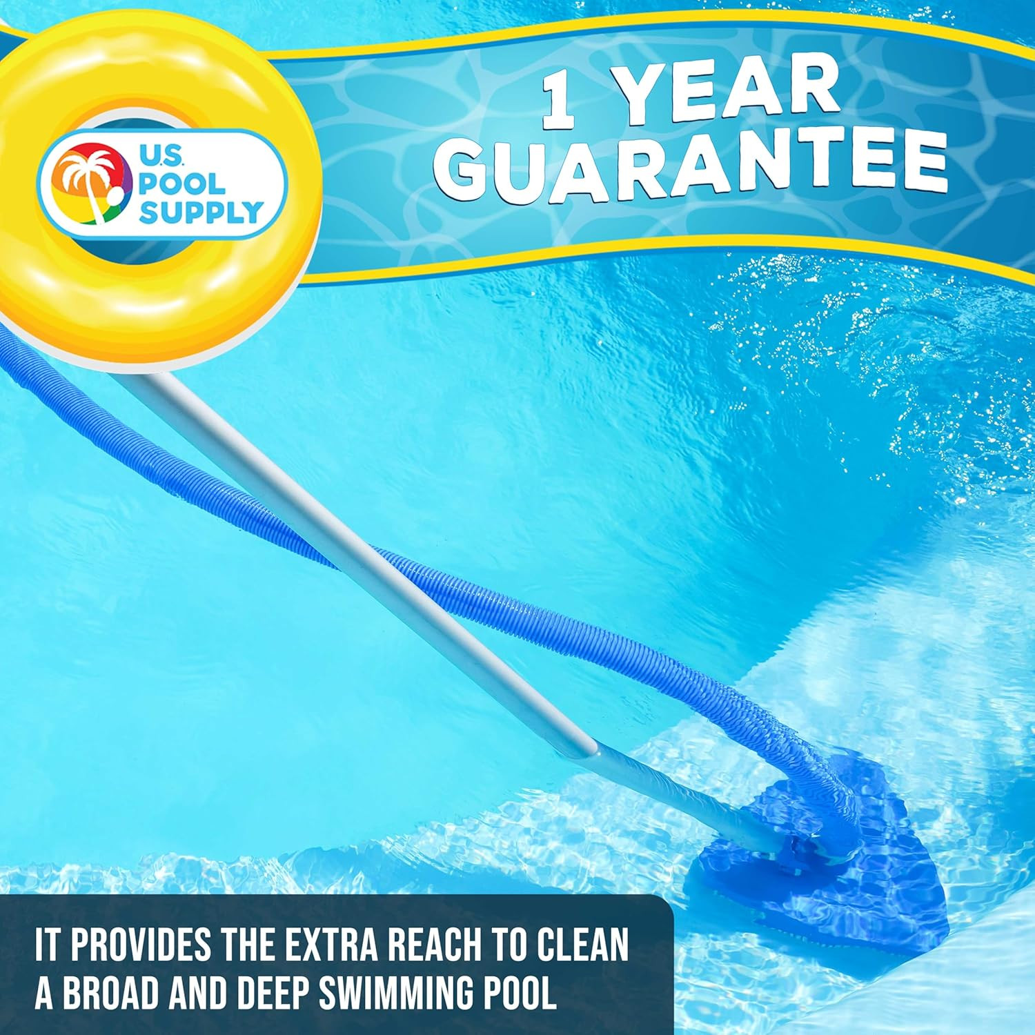U.S. Pool Supply Telescoping Pole 15-Foot Aluminum Pool Pole Telescopic Cleaning