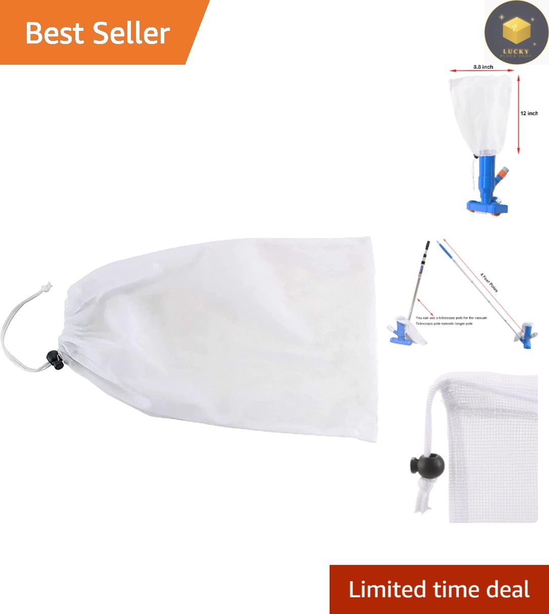 Efficient Debris Collection Bag for Pool Spa Jet Vacuum – Easy Pull-N-Lock