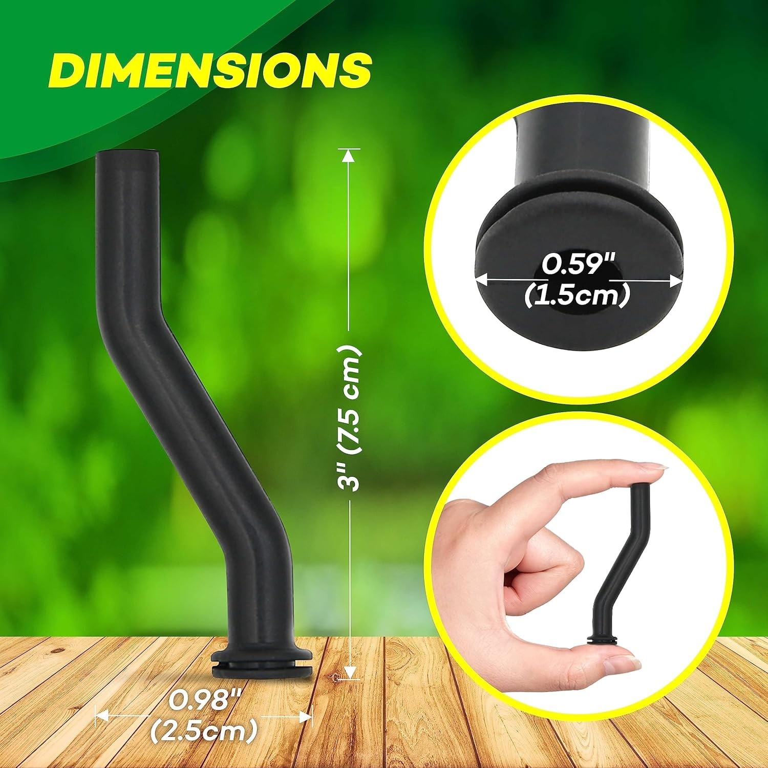 596163 Rubber Vacuum Hose Compatible with Brigs and Straton, John Dere Lawnmower