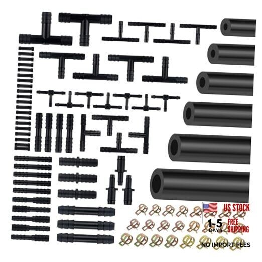 6PCS 5Ft Silicone Vacuum Hose Automotive Kit,ID 1/8&Prime; 5/32&Prime; 3/16&Prime; 1/4&Prime; 5/16&Prime;