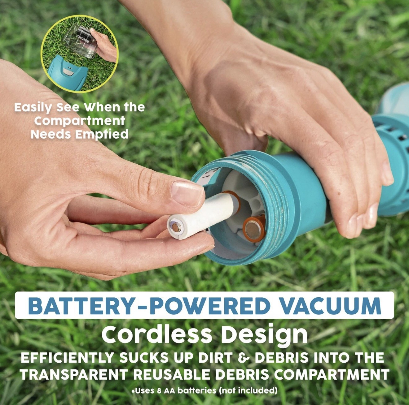 Bestway Cordless Pool Vacuum, AquaTech Vacuum Cleaner for Up to 10 Ft Pools