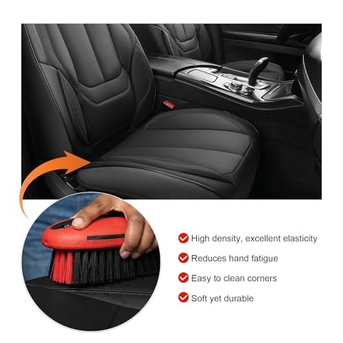 Carpet and Upholstery Cleaning Brush, Car Interior Leather Brush Stiff Red