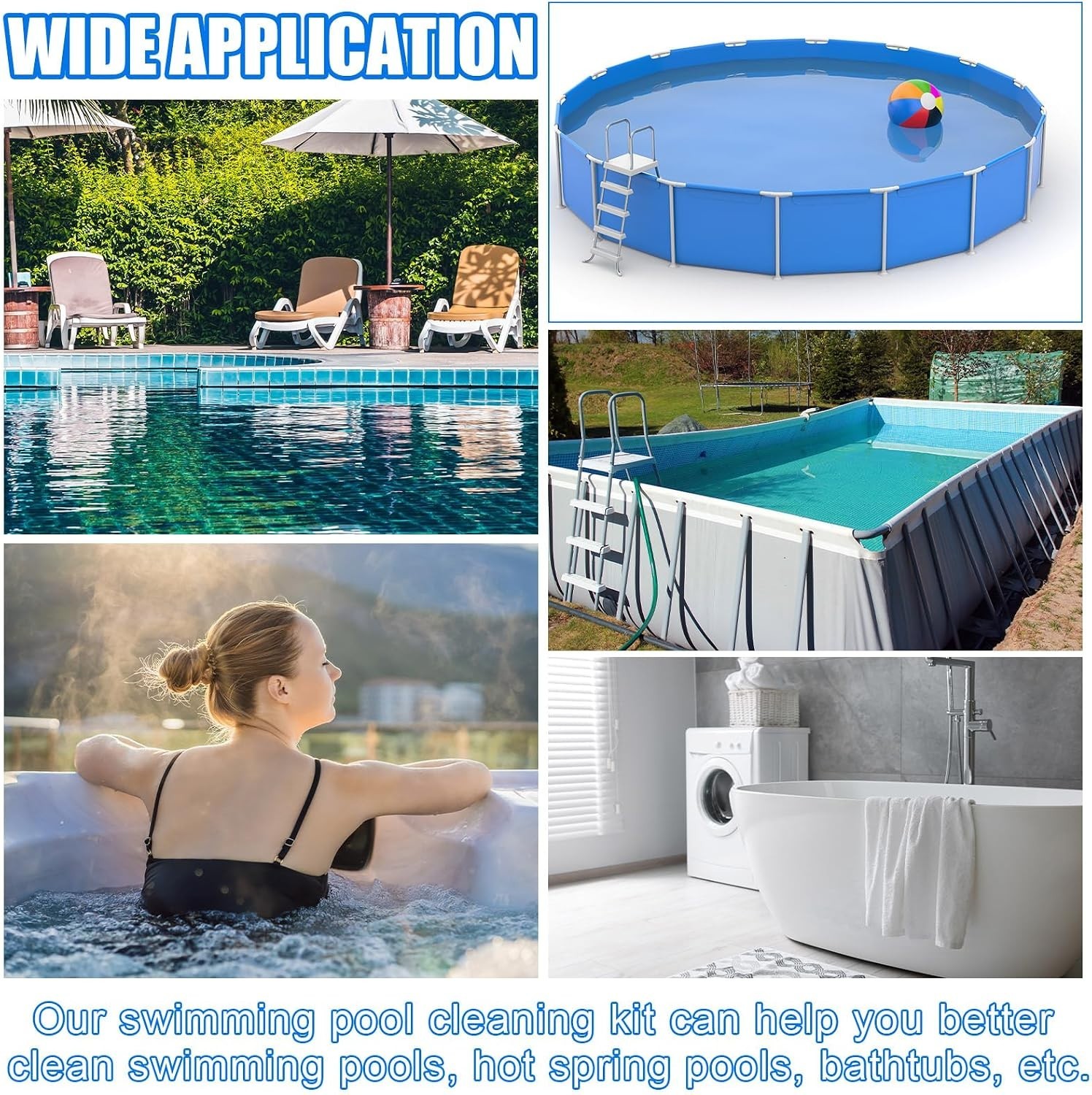 Ultimate 5-Piece Pool Cleaning Set: Leaf Skimmer, Vacuum Head & Pumice Stone