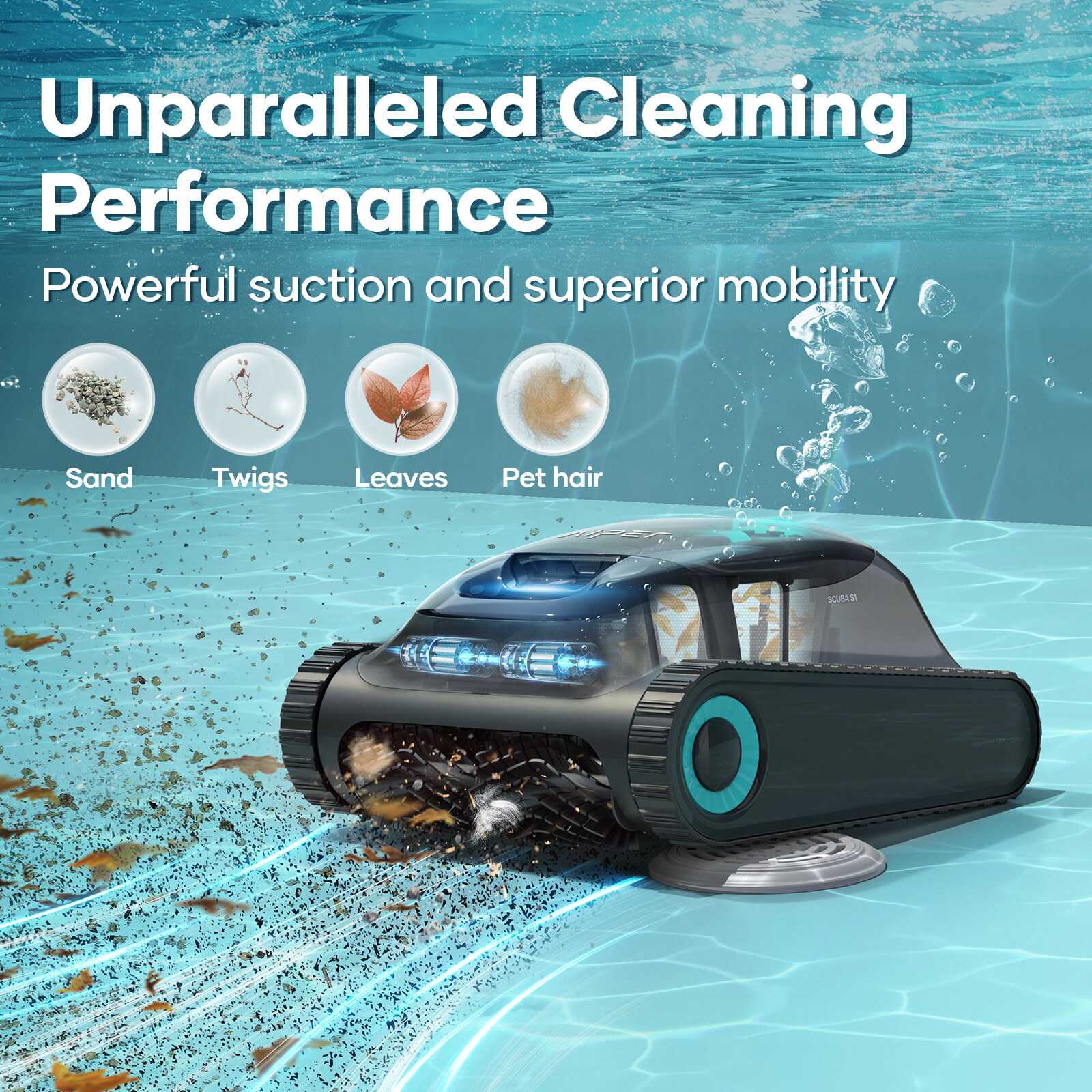 Aiper Cordless Pool Robotic Automatic Pool Vacuum Waterline Cleaning Scuba S1