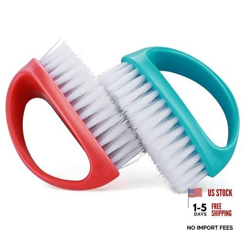 Amaxiu Heavy Duty Nail Brushes – 2pcs Grip Clean – Red, Blue