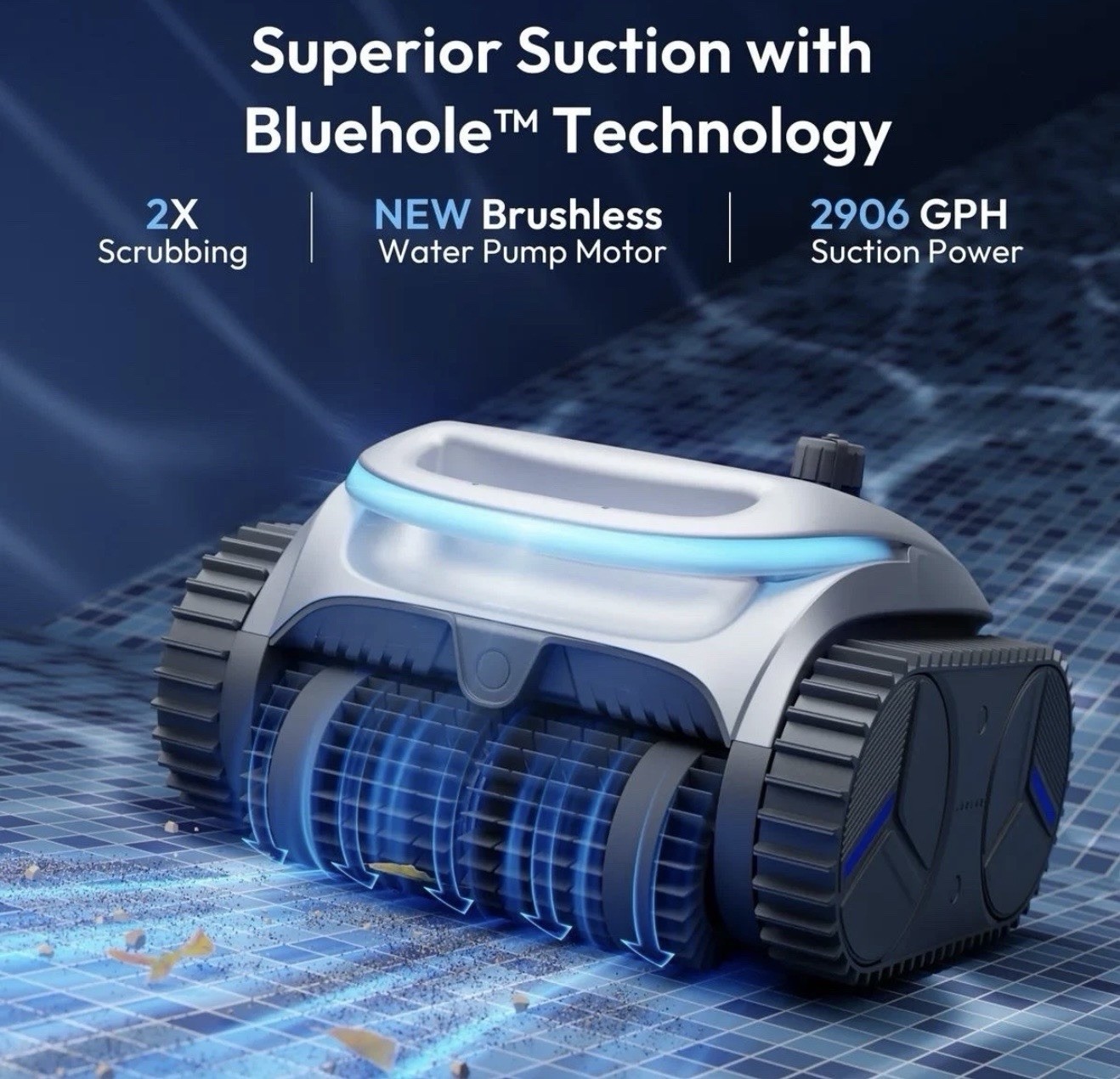 Bublue C20H Robotic Pool Cleaner Hybrid Corded/Cordless, 5200mAh, 2906 GPH, AI …
