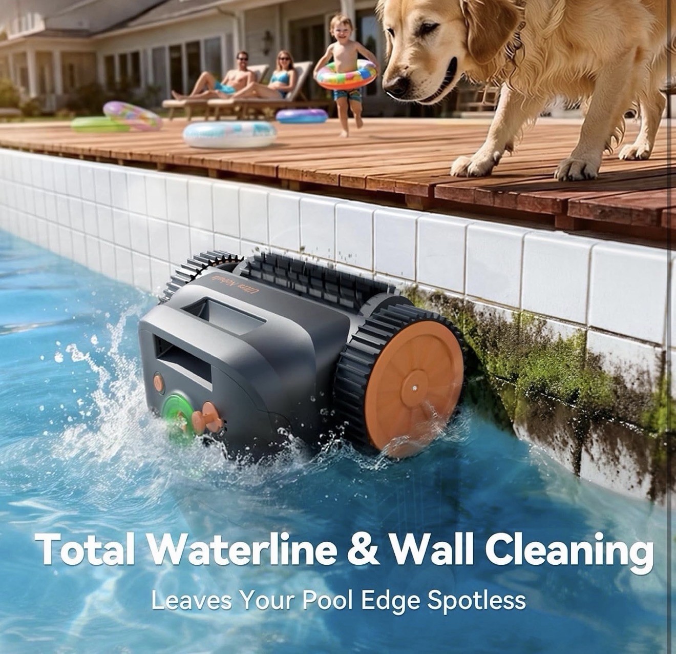 Smart Cordless Robotic Pool Cleaner Wall Climbing 3H Runtime, Salt/Fresh Water