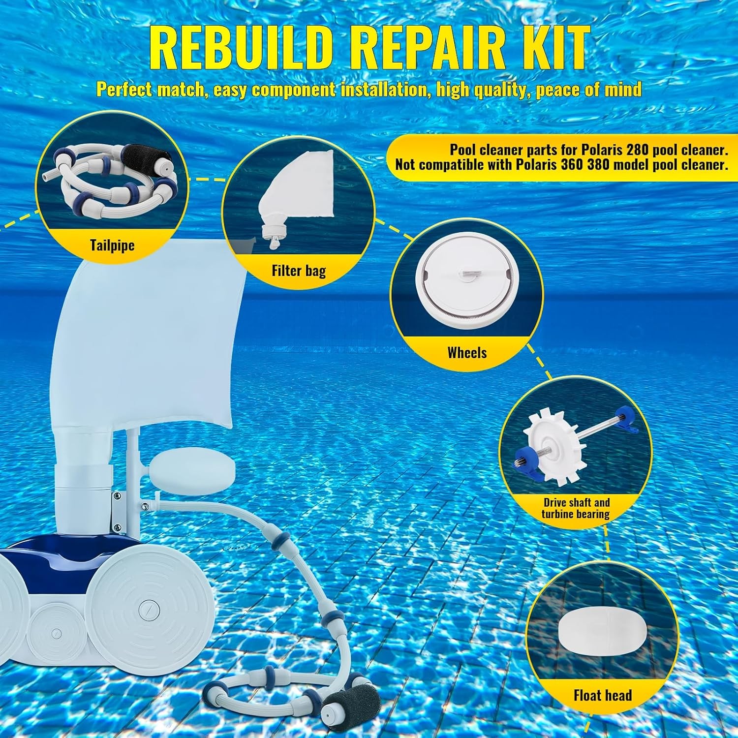 Rebuild Repair Kit Replacement for Polaris Zodiac Automatic Pool Cleaner 280