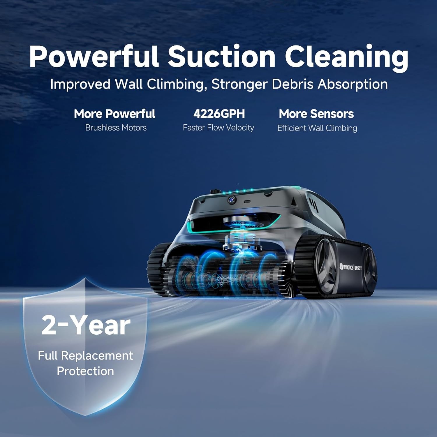 WYBOT S2 Vision AI Camera Cordless Pool Cleaners for Inground Pools, 8-in-1 Pool